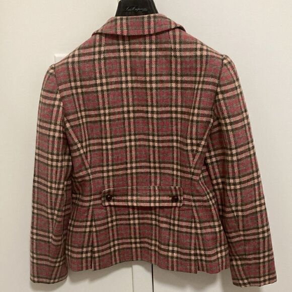 Brooks Brothers NWOT Women’s Plaid Italian Wool Blazer. Pink/gray. Size 0. - Picture 2 of 9